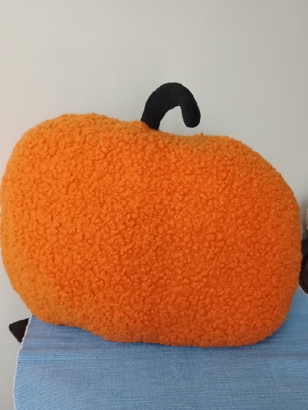 Plush Pumpkin Pillow - Orange & Black - Picture 2 of 8
